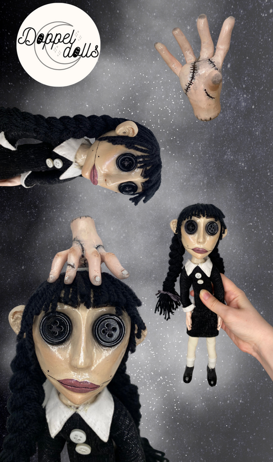 Wednesday-Inspired Doll